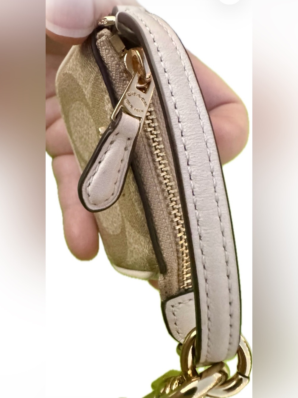 Coach Mini Lolita Bag in Beige / White Signature Keychain Gold Hardware - NWOT - Picture 8 of 13